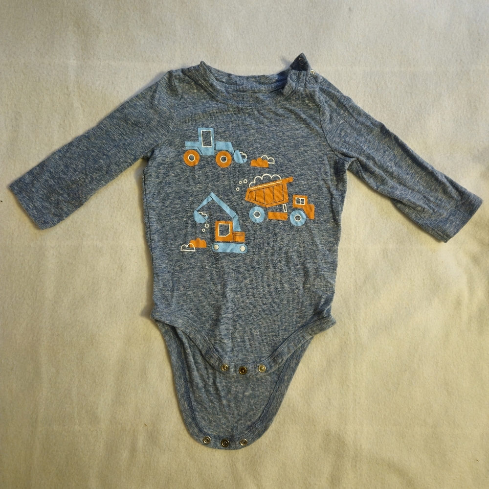 Jumping Beans Blue and Orange Construction Bodysuit